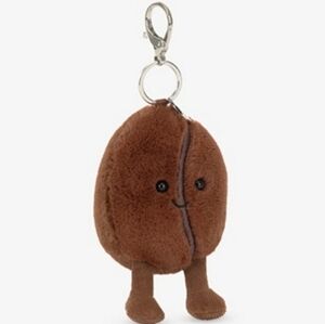 Jellycat Amuseables Coffee Bean Bag Charm 6.7x2.8x1.6" Soft Plush BNWT Authentic